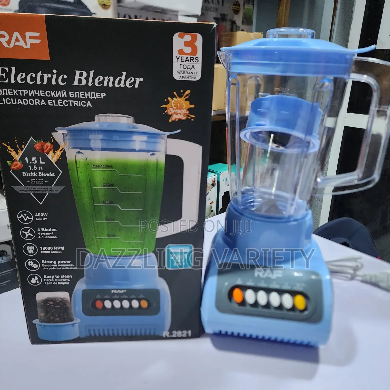 2 in 1 Raf 1.5liters Electric Blender