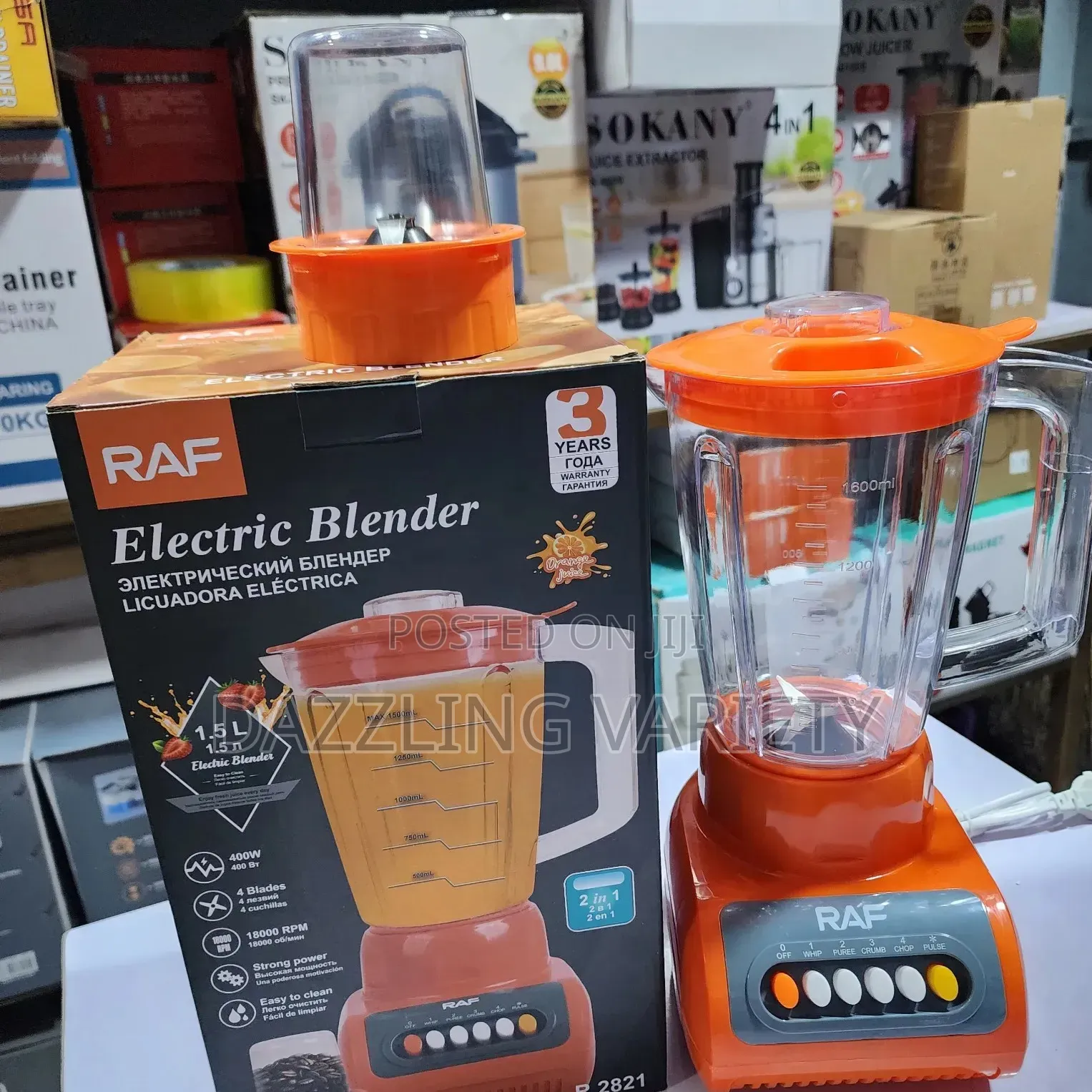 2 in 1 Raf 1.5liters Electric Blender