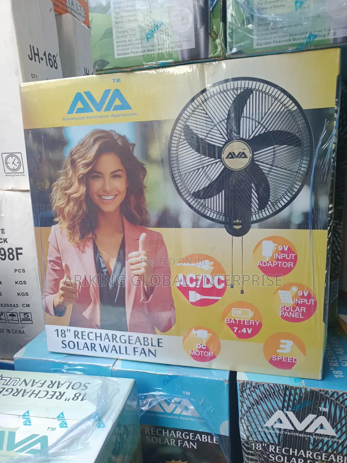 Powerful 18-Inch Ava Rechargeable Fan – Ac/Dc Solar Compatible