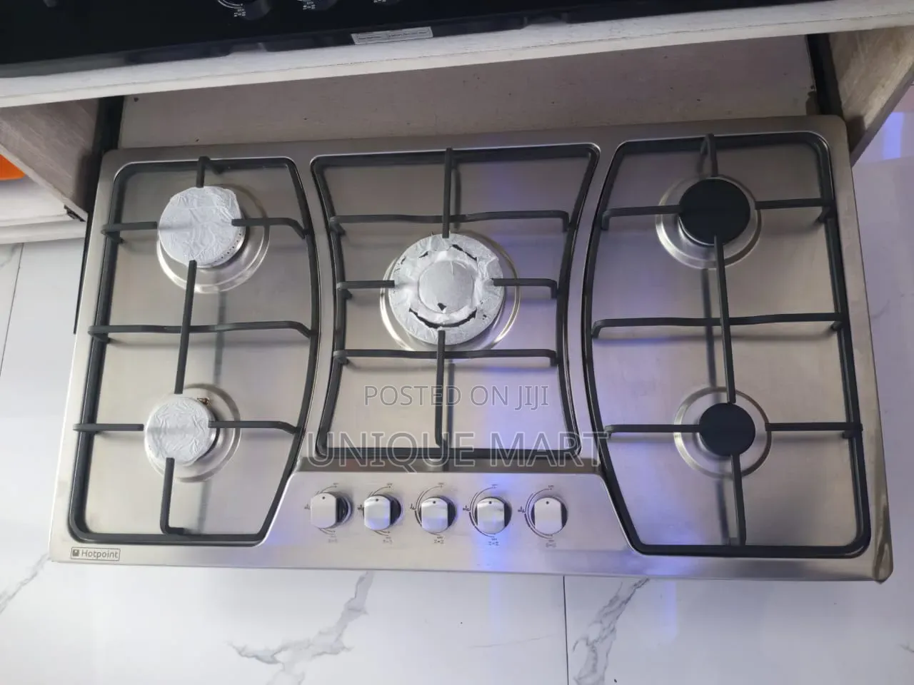 90cm 5-Ways Stainless Gas Burner. Brand: Hotpoint