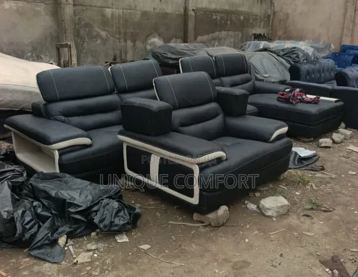 Imported Executive L Shape Leather Sofa With Single Seater