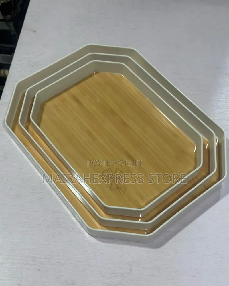 Set of 3 Octagon Melamine Serving Tray T. S