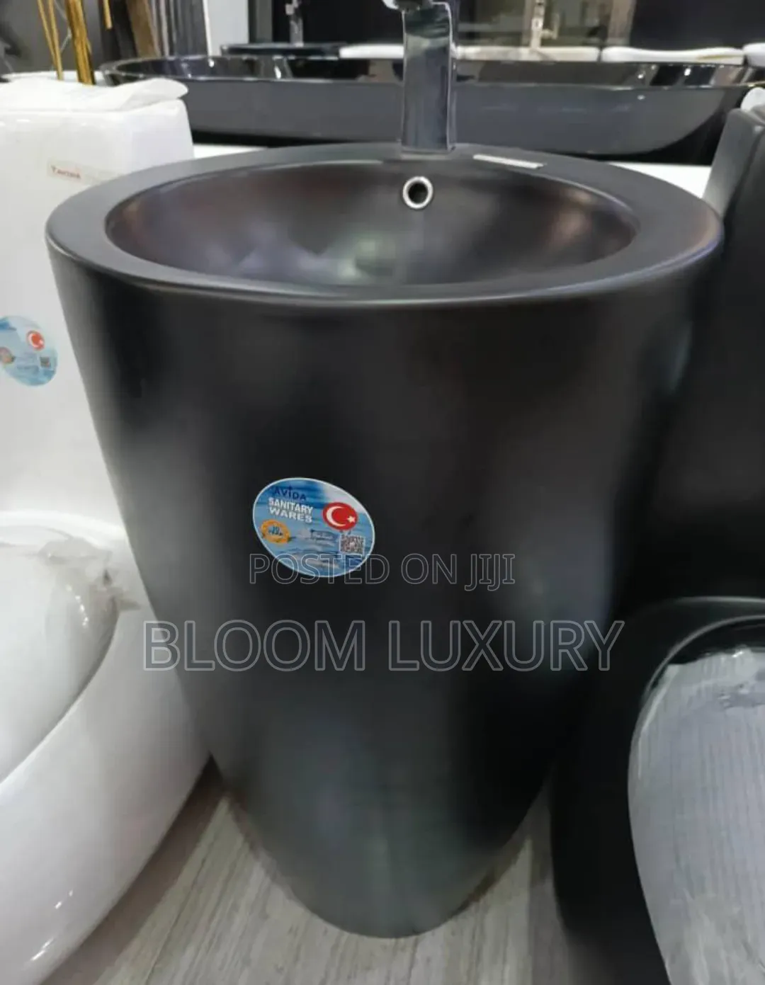 Turkish Matte Black Freestand Wash Hand Basin