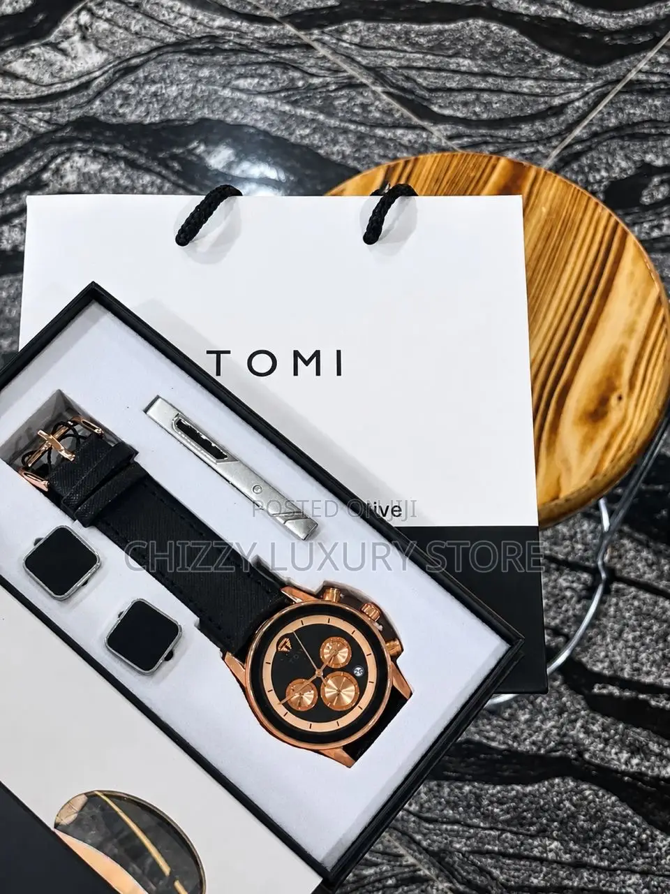 Tomi Quality Men Genuine Leather Wristwatch