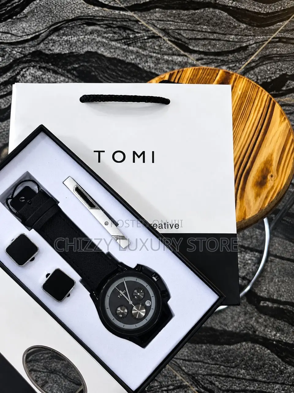Tomi Quality Men Genuine Leather Wristwatch