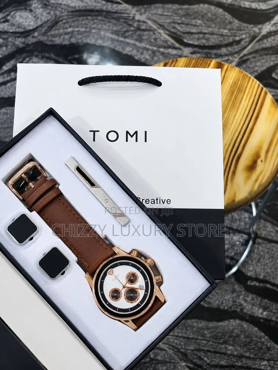 Tomi Quality Men Genuine Leather Wristwatch