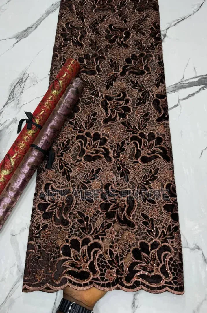 Aso Ebi Velvet Lace Design
