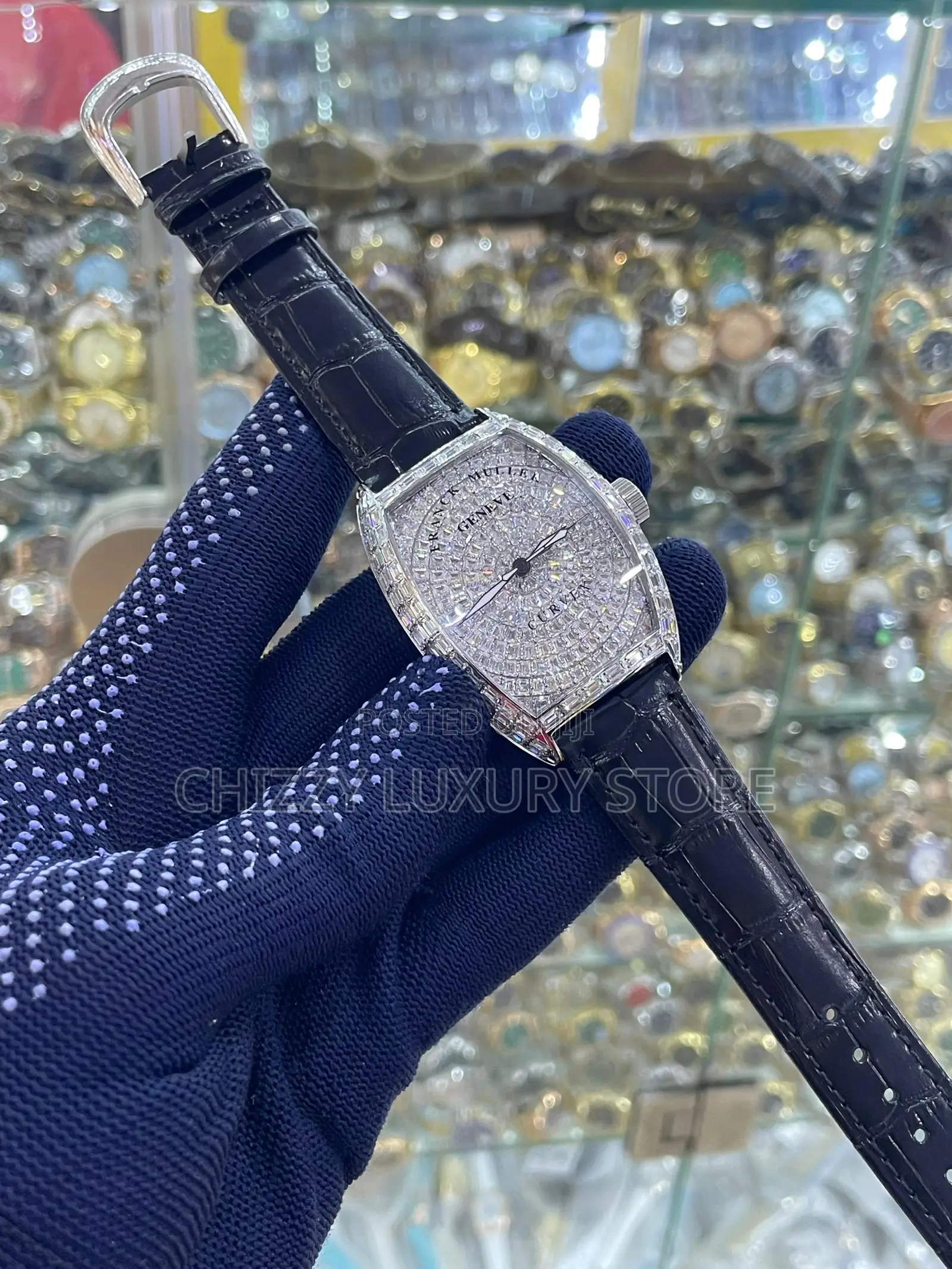 Franck Muller Quality Luxury Men Iced Automatic Engine Wristwatch