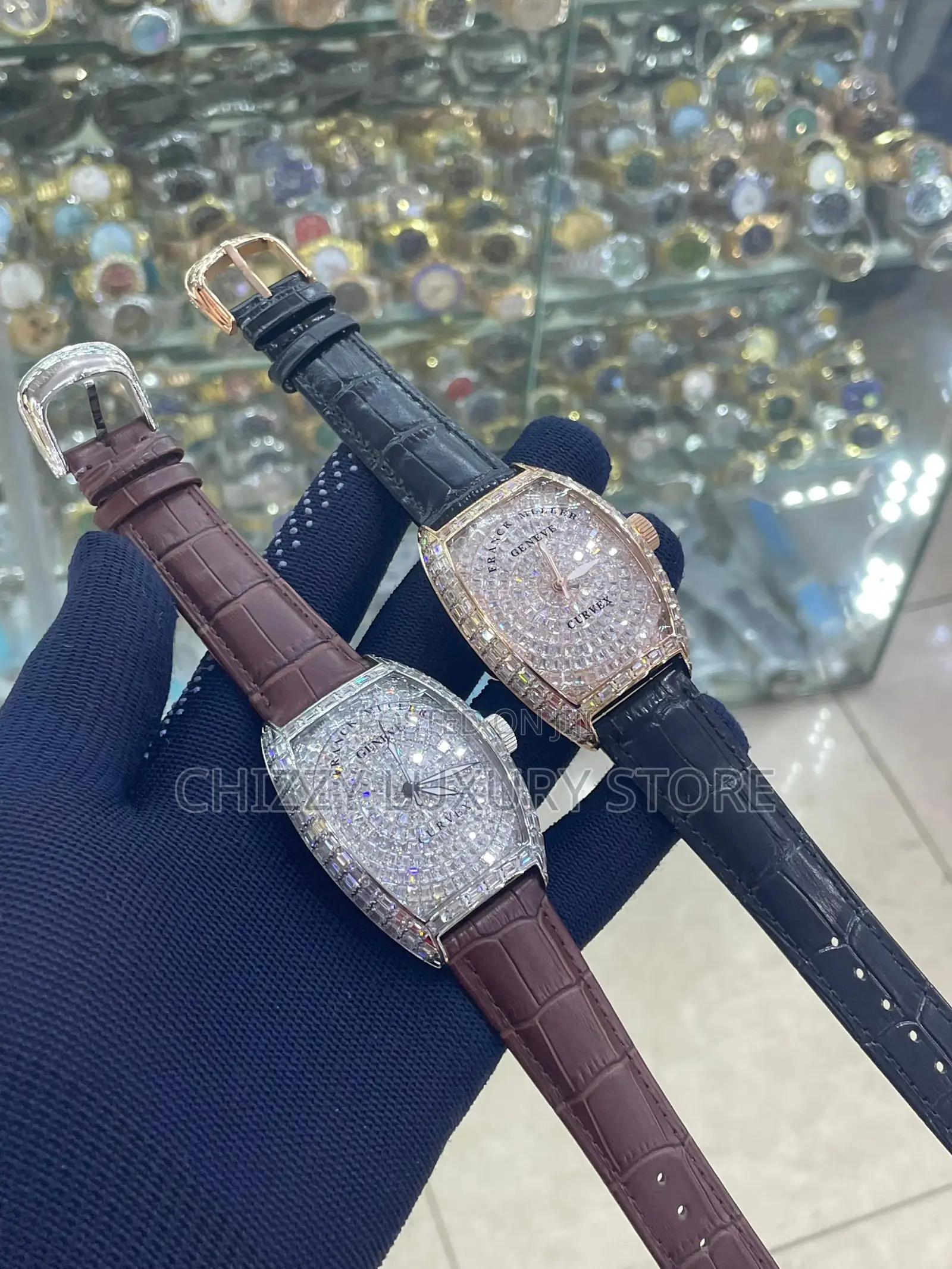 Franck Muller Quality Luxury Men Iced Automatic Engine Wristwatch
