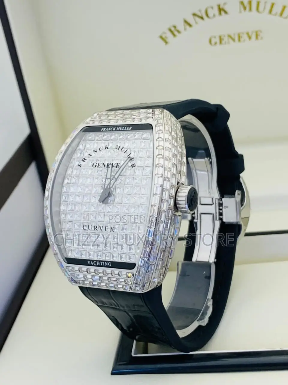 Franck Muller Quality Luxury Men Iced Automatic Engine Wristwatch