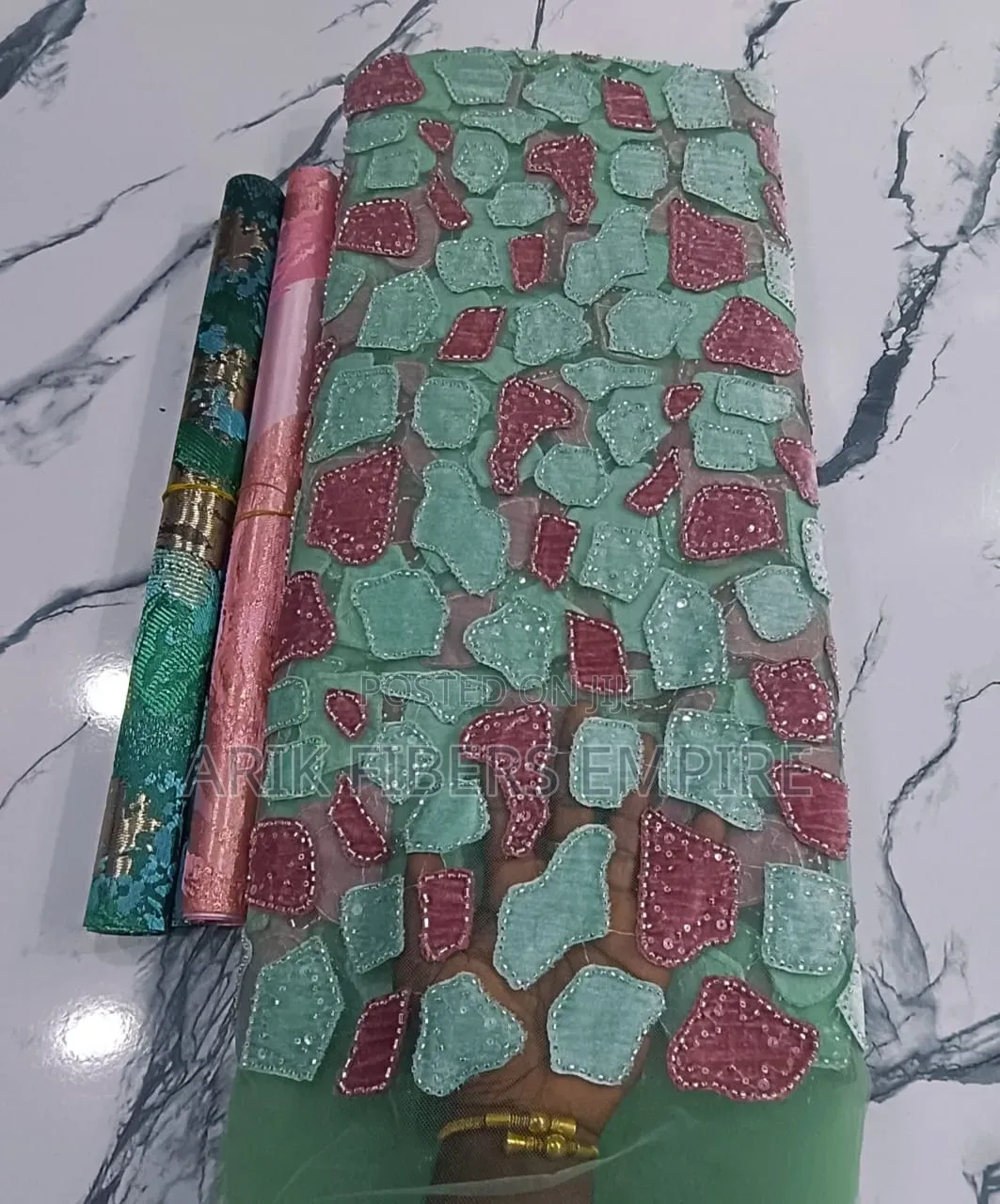 Embroidered Beaded Velvet Lace
