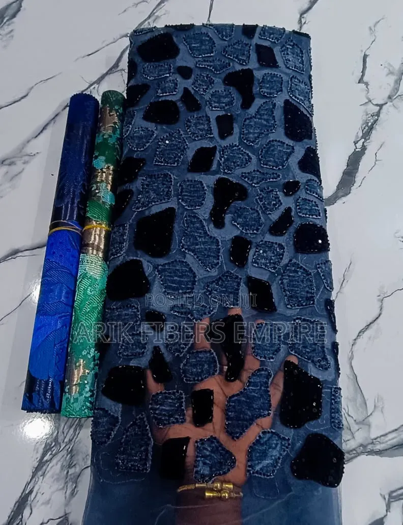 Embroidered Beaded Velvet Lace
