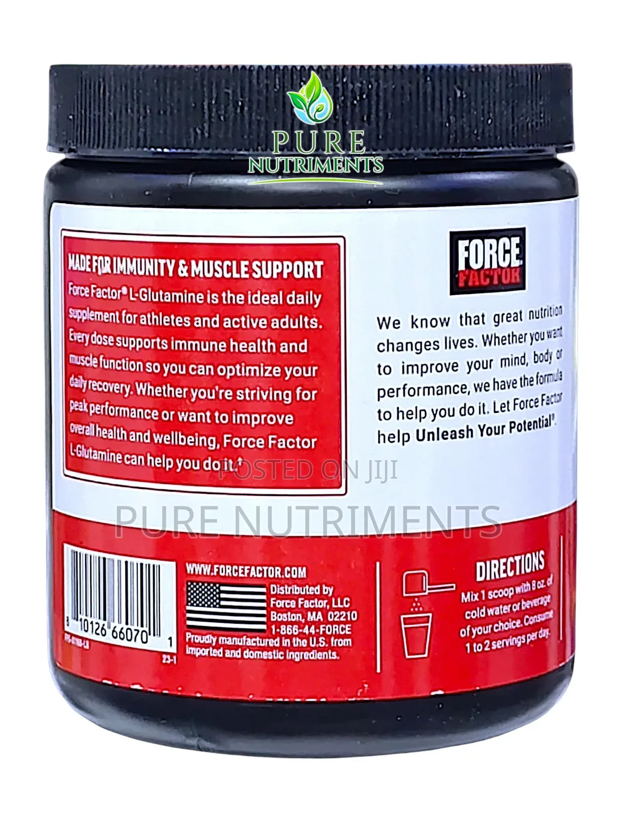 Force Factor L-Glutamine Powder 5g for Gut and Muscle Repair