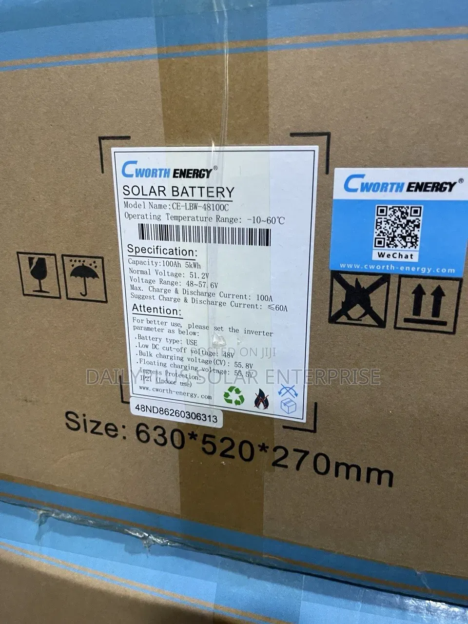 Cworth 5kwh 51.2v Solar Lithium Battery