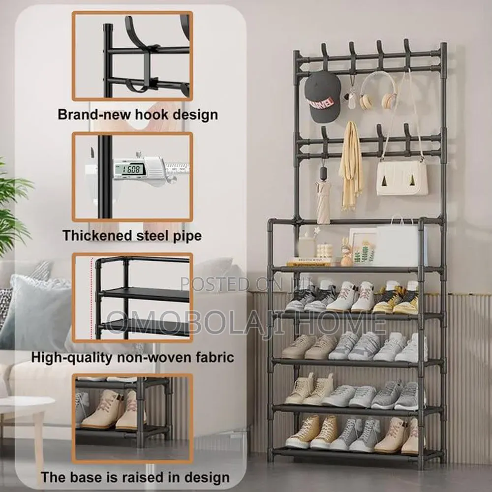 Shoe Rack With Bag and Hat Hanger