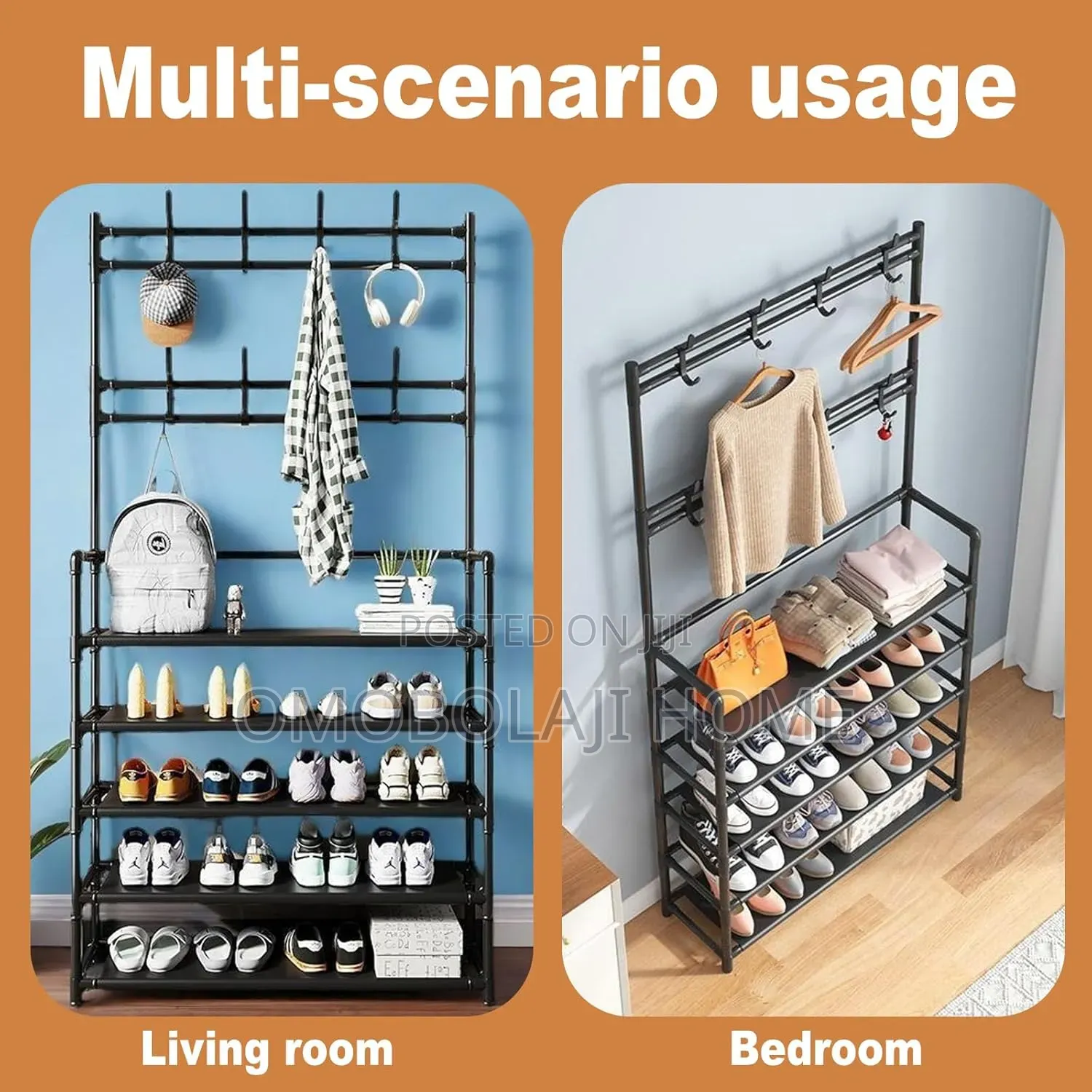 Shoe Rack With Bag and Hat Hanger