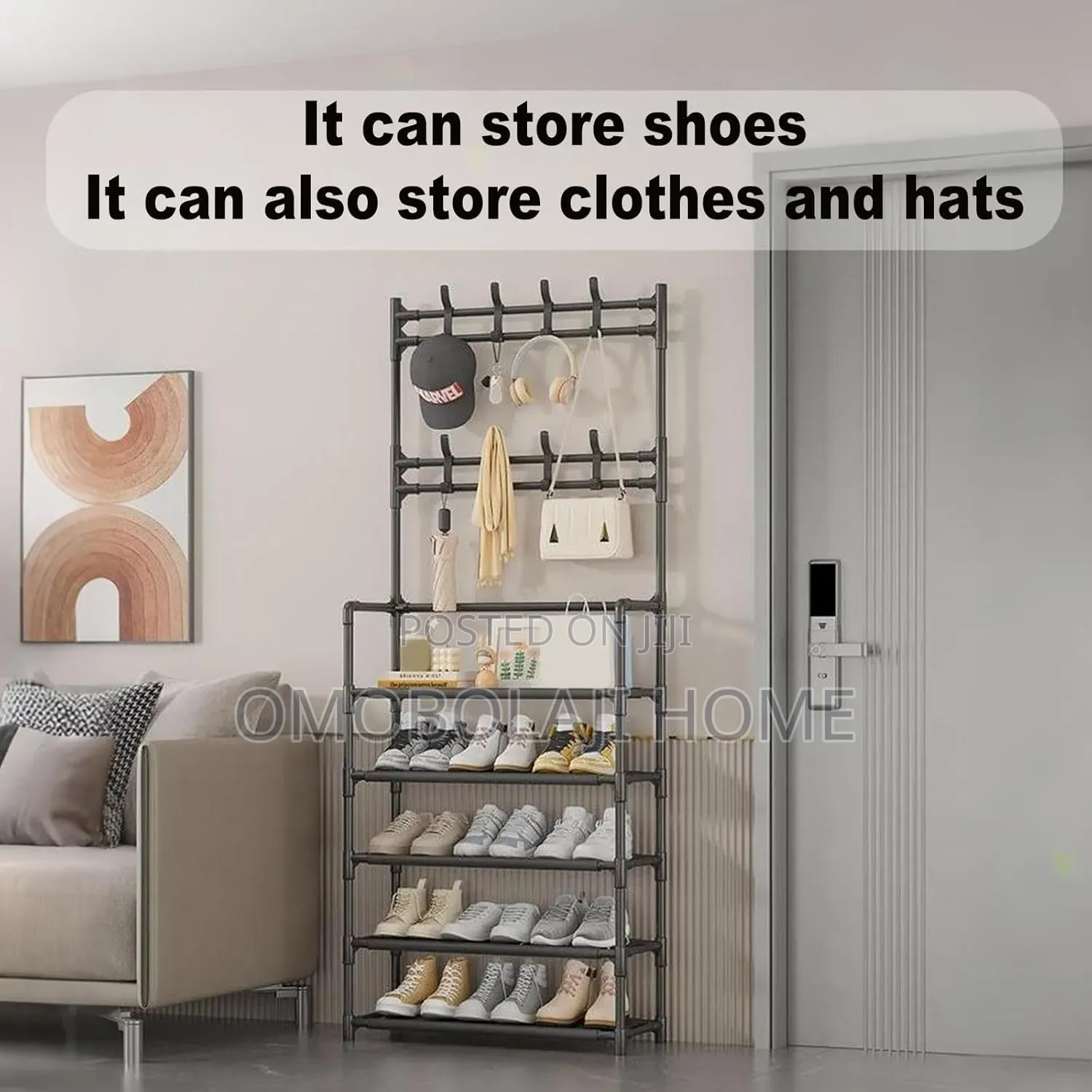 Shoe Rack With Bag and Hat Hanger