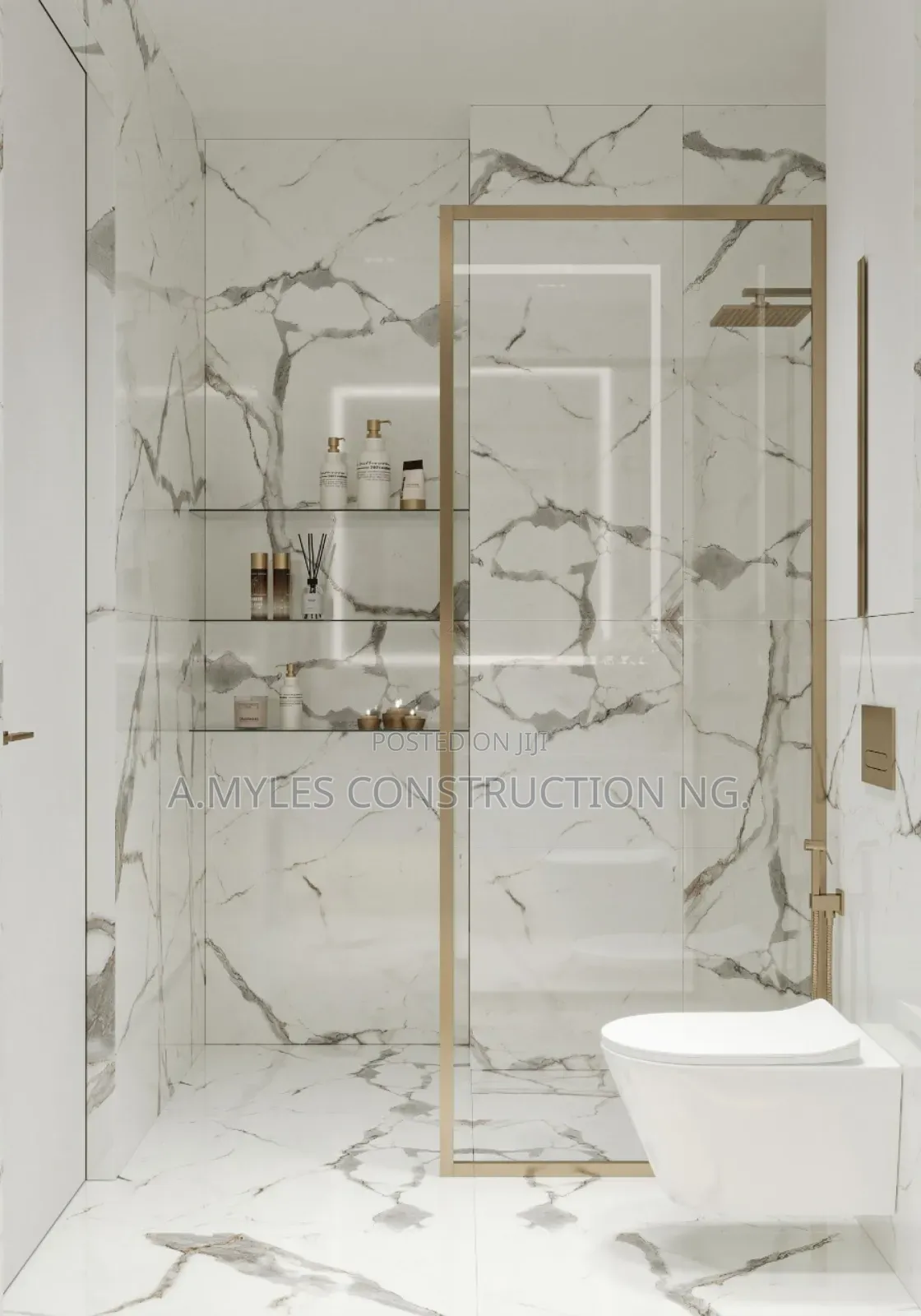 Shower Fix Glass Gold