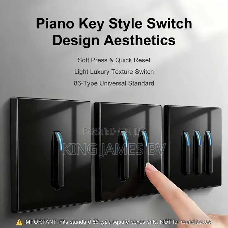 Black Piano Switch Socket – Stylish Reliable Power Control