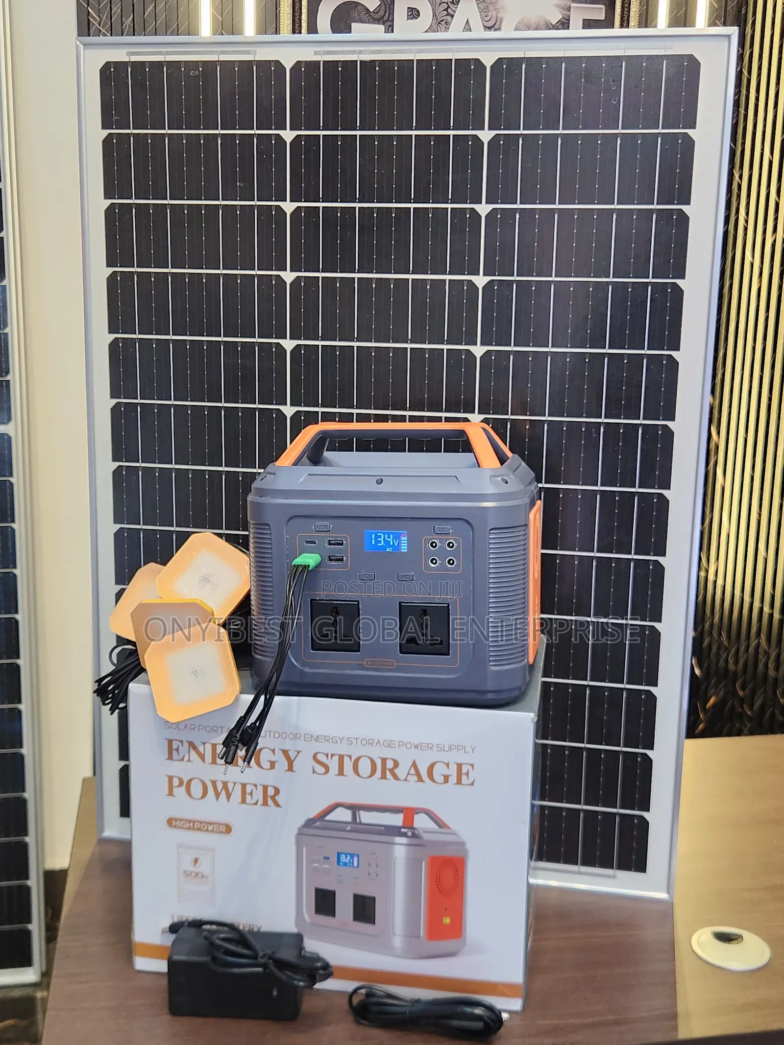 Solar Power Generator Station With Led Light Support 500watt
