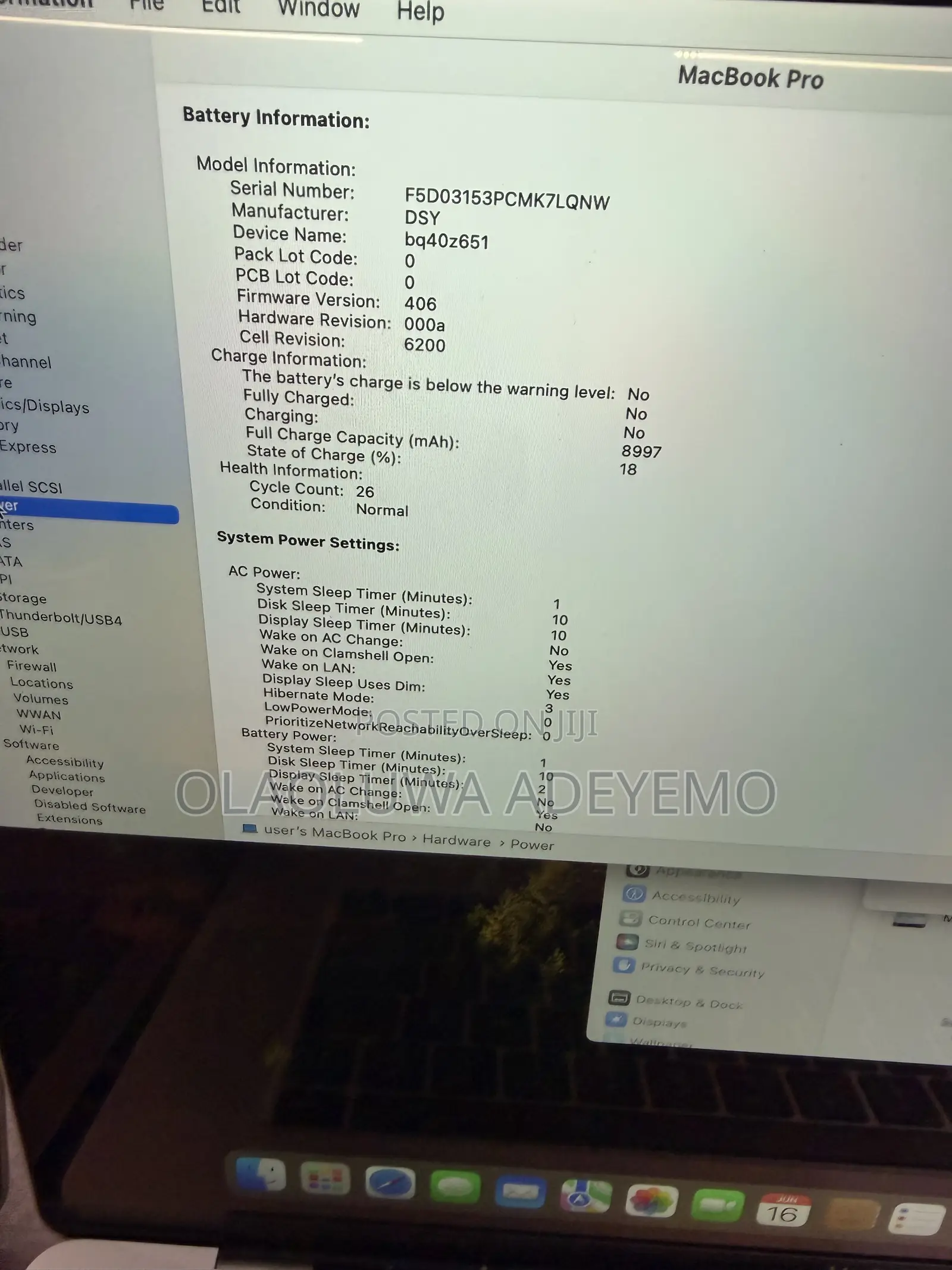 Laptop Apple MacBook Pro 2019 16GB Intel Core i7 SSD 512GB