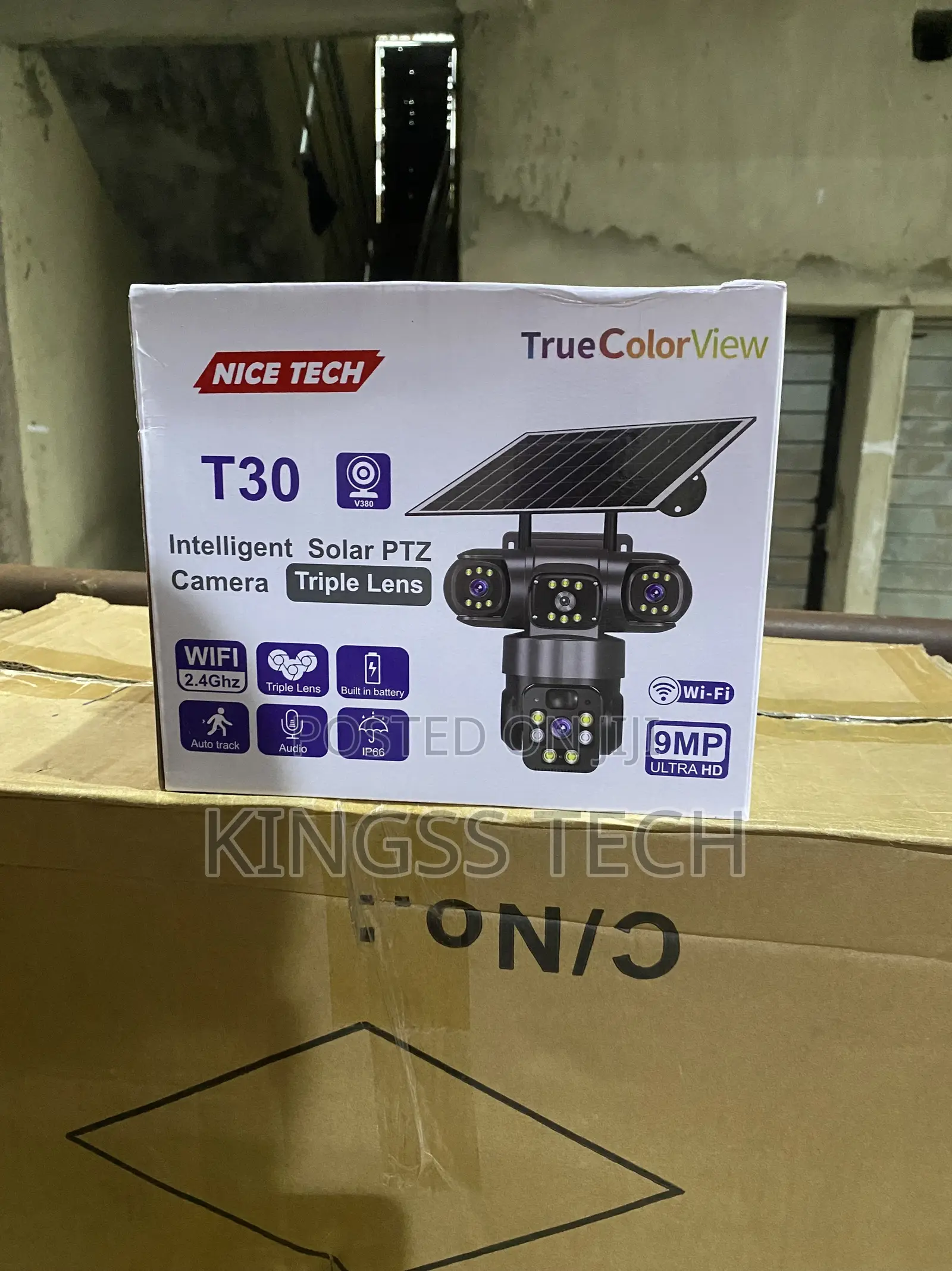 V380 T30 Triple Lens Solar Camera Wi-Fi