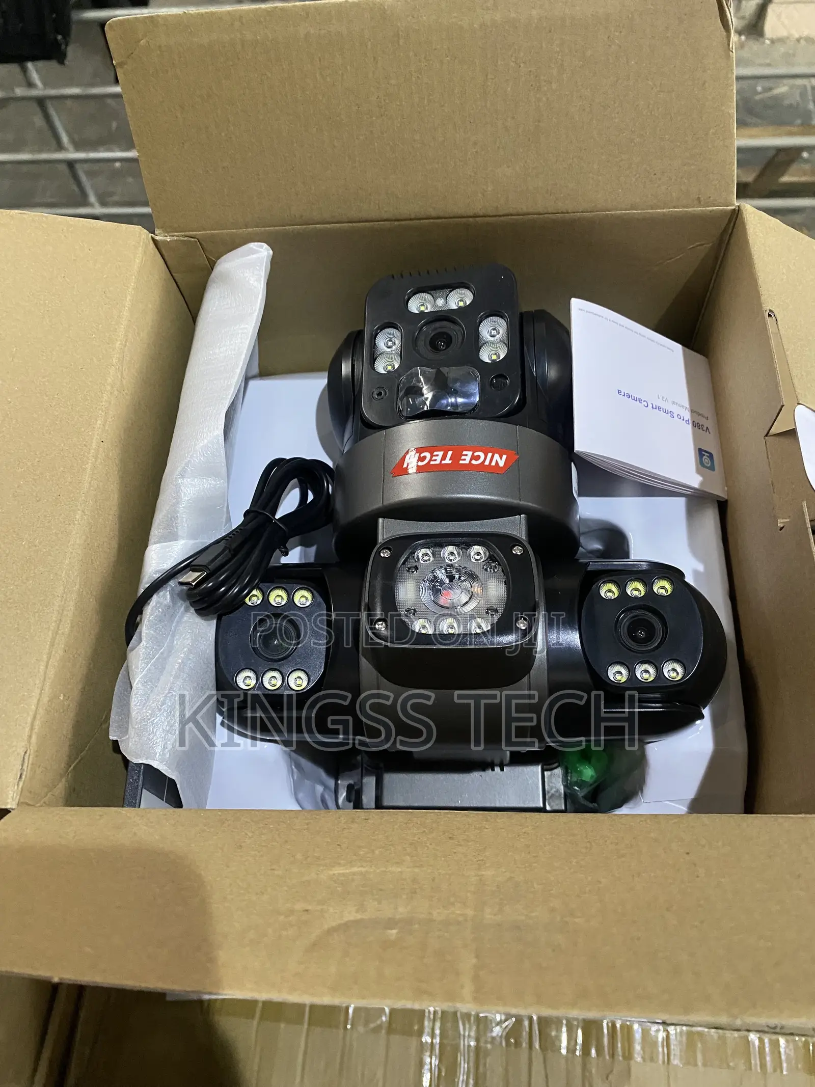 V380 T30 Triple Lens Solar Camera Wi-Fi