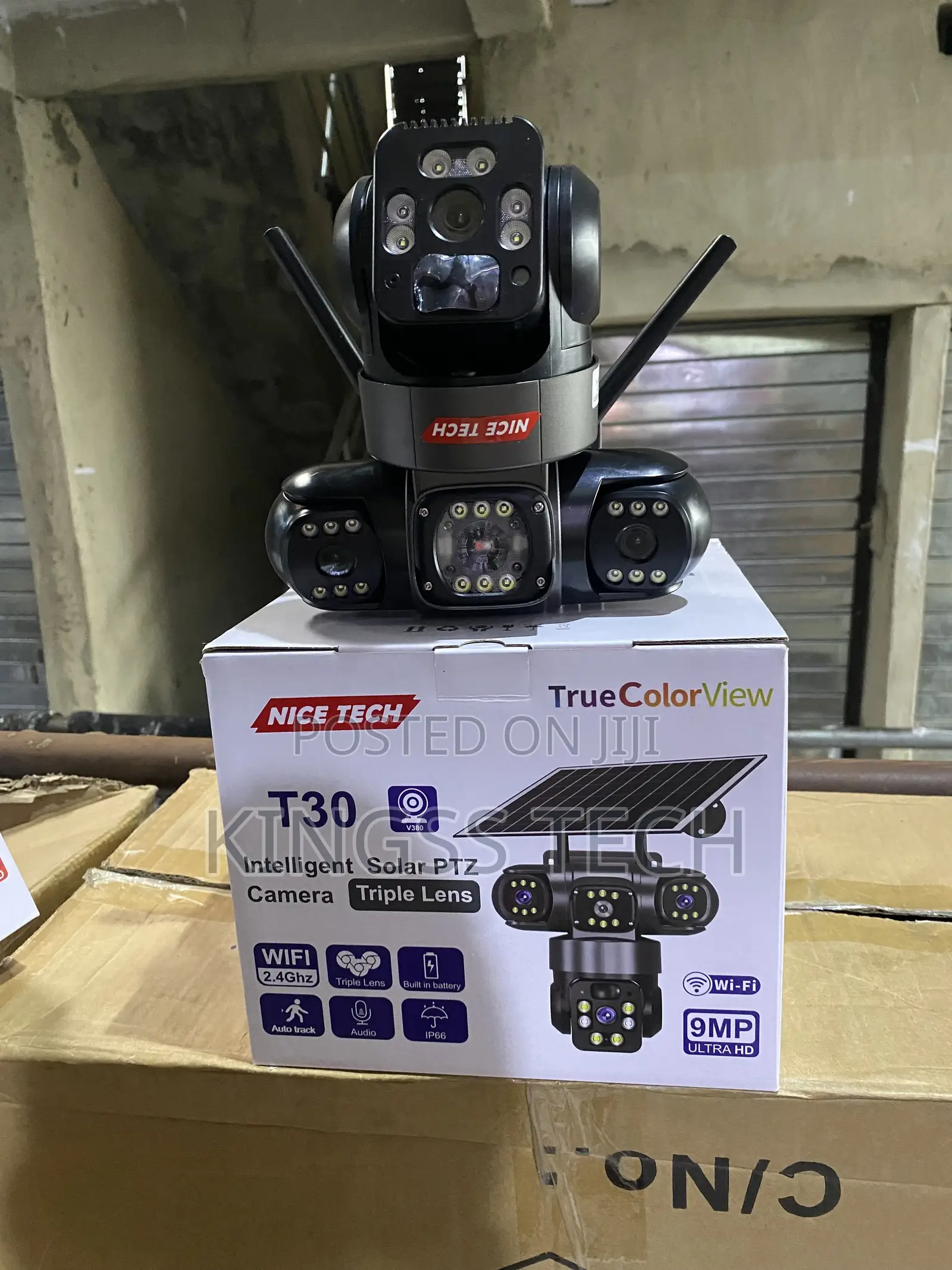 V380 T30 Triple Lens Solar Camera Wi-Fi