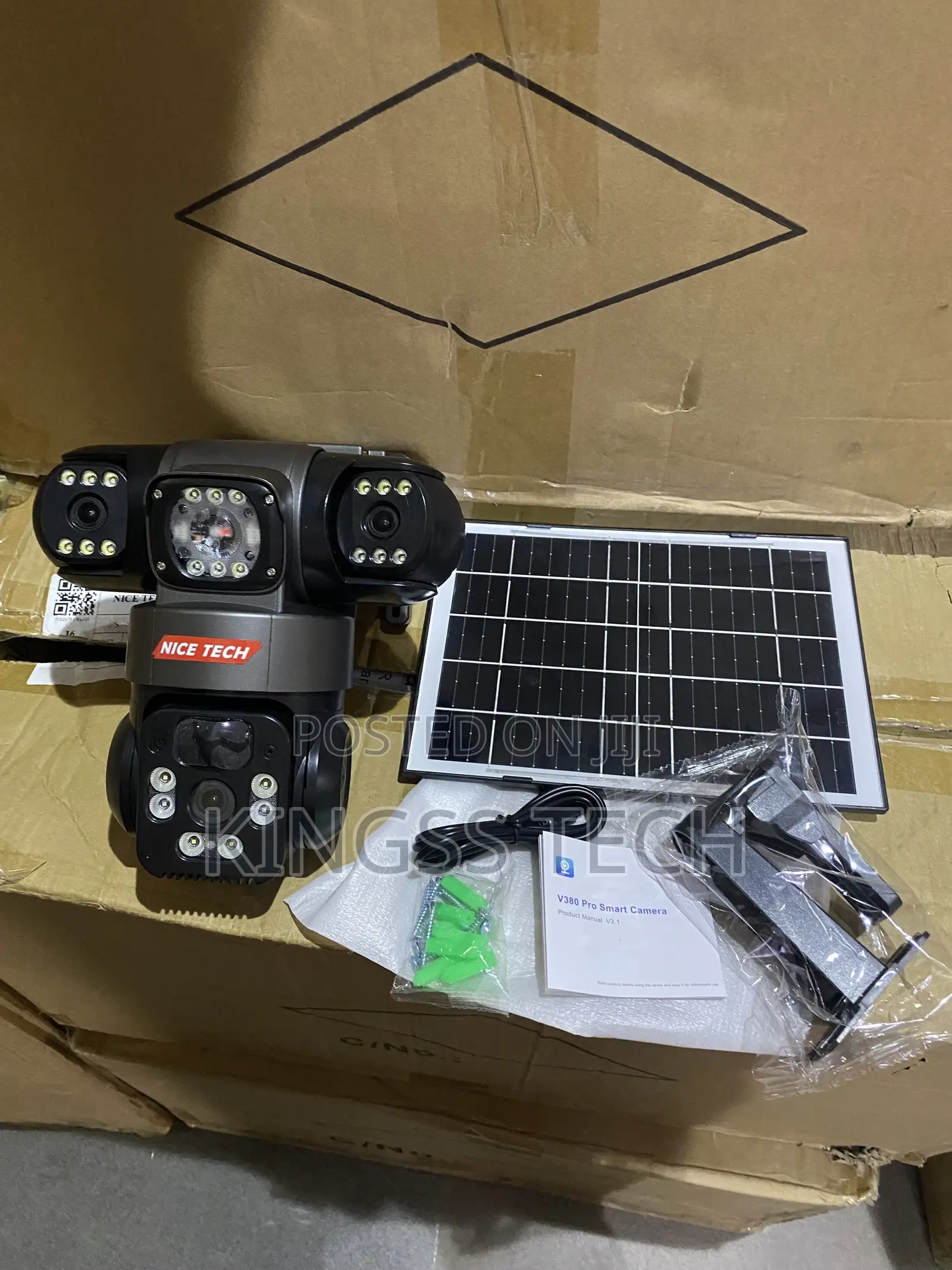 V380 T30 Triple Lens Solar Camera Wi-Fi