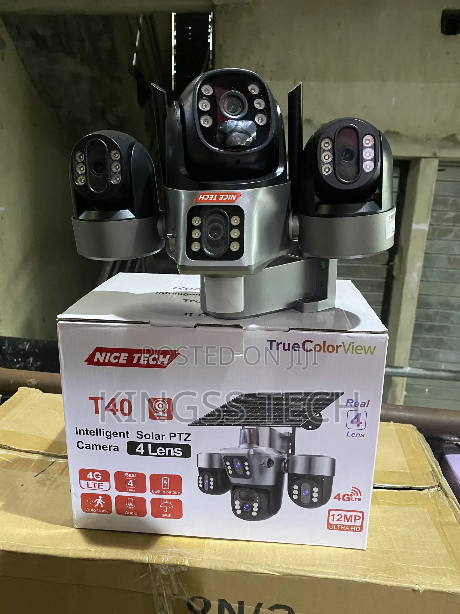 V380 T40 Four Lens PTZ Solar Camera
