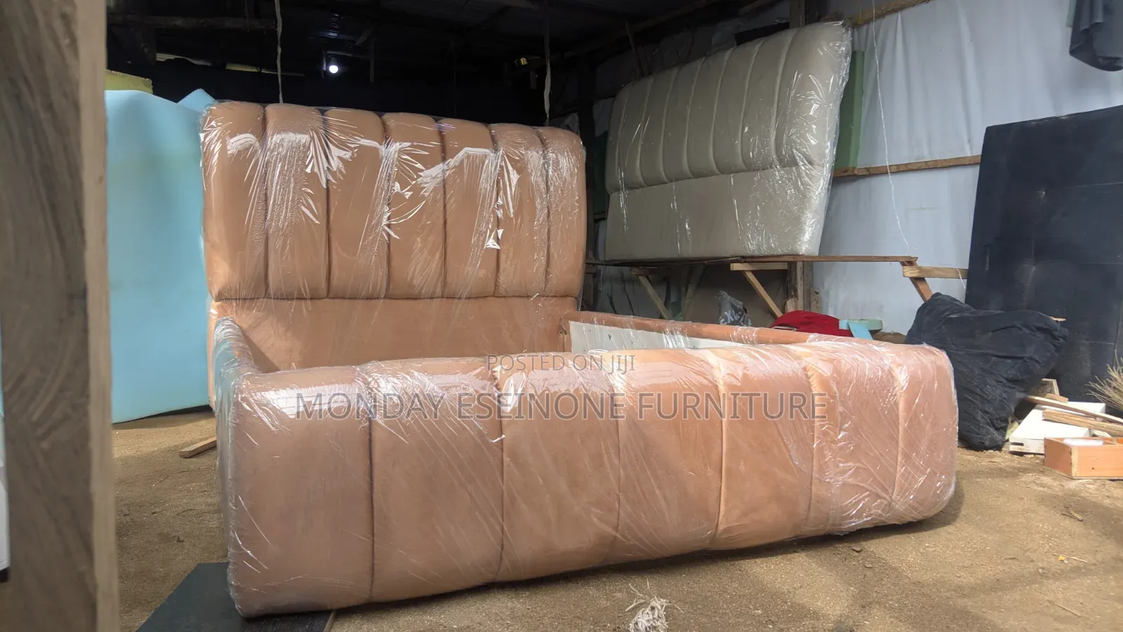 Modern Padded Bedframe of 4.5 by 6ft