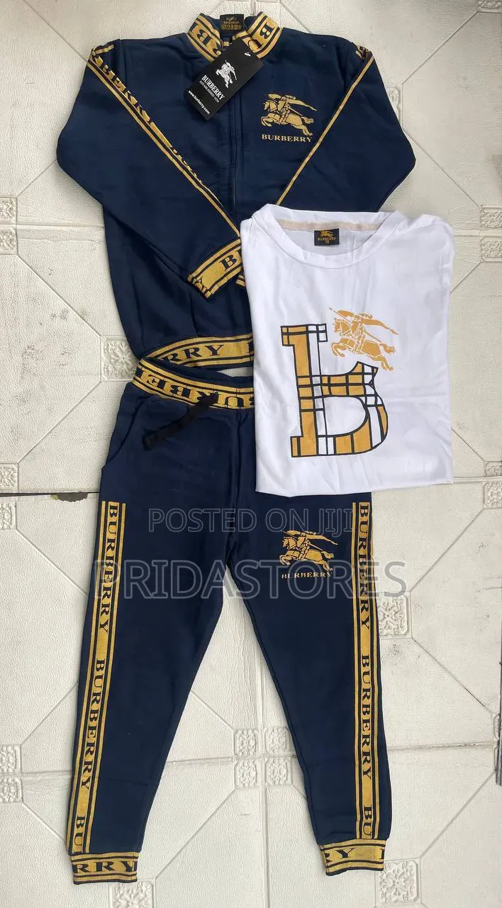 High Quality Unique Burberry 3 in 1 Set Trouser, Jacket and Top