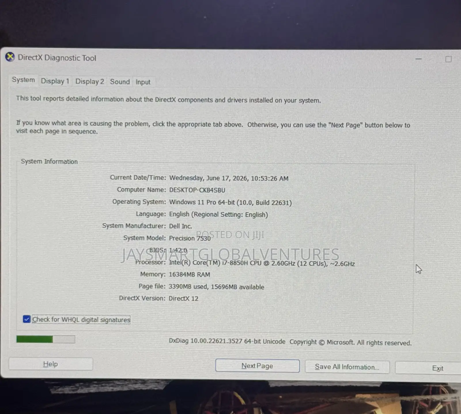 Laptop Dell Precision 7530 16GB Intel Core i7 SSD 512GB