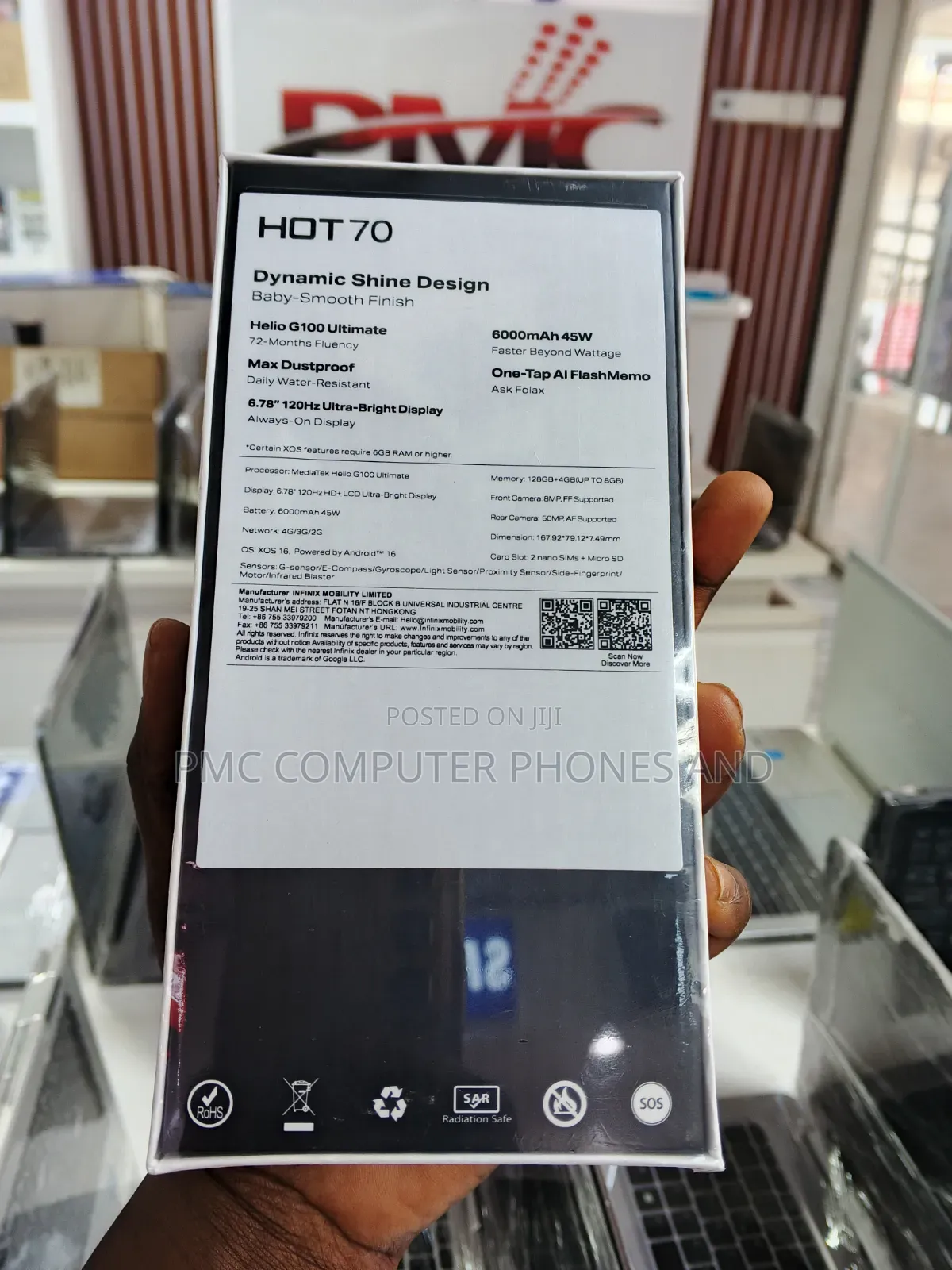 New Infinix Hot 70 128 GB Black