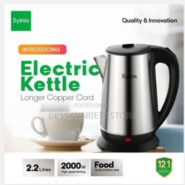 Syinix 2.2l Electric Kettle - Silver Ske22u1