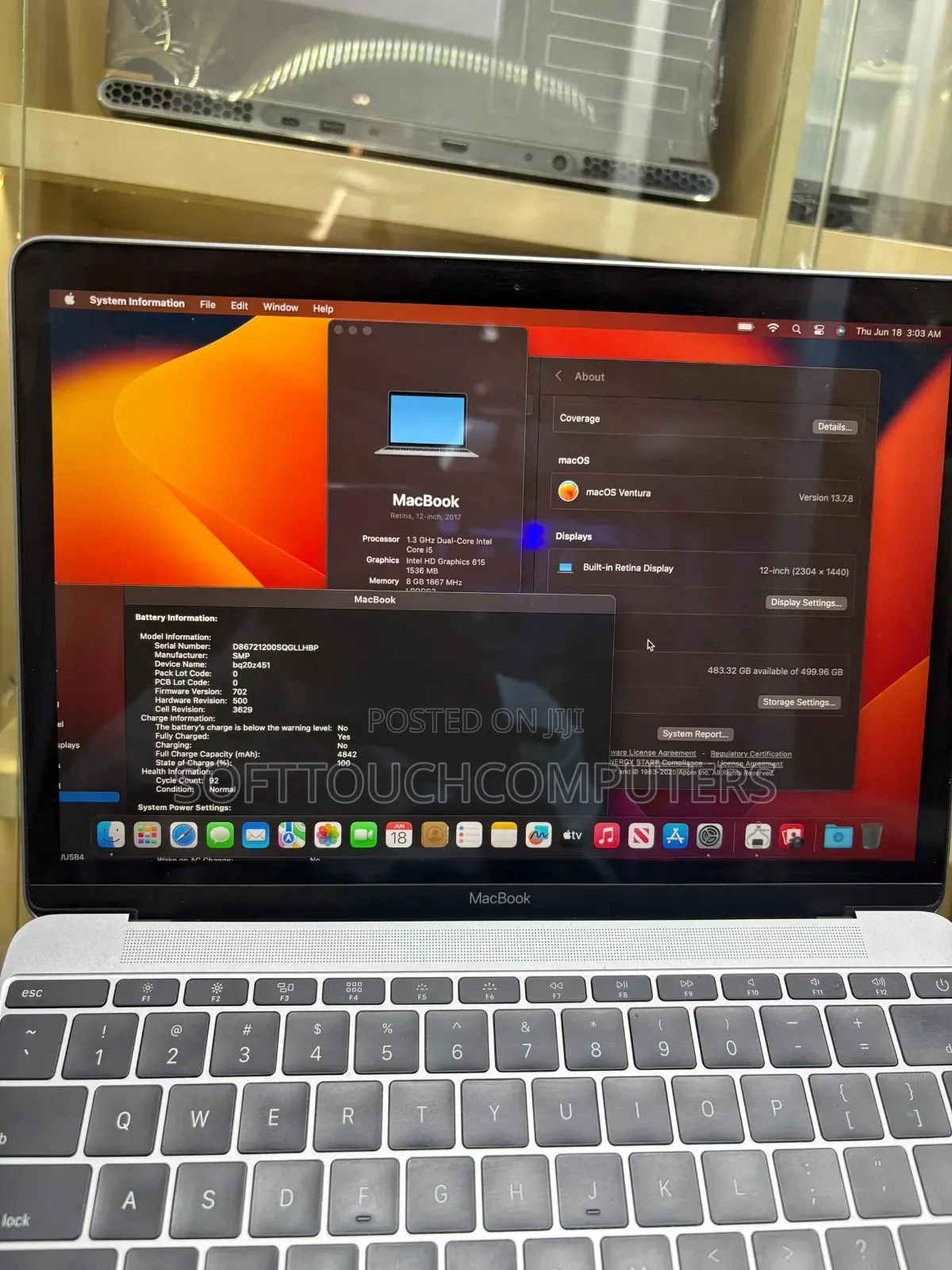 Laptop Apple MacBook 2017 8GB Intel Core i5 SSD 500GB
