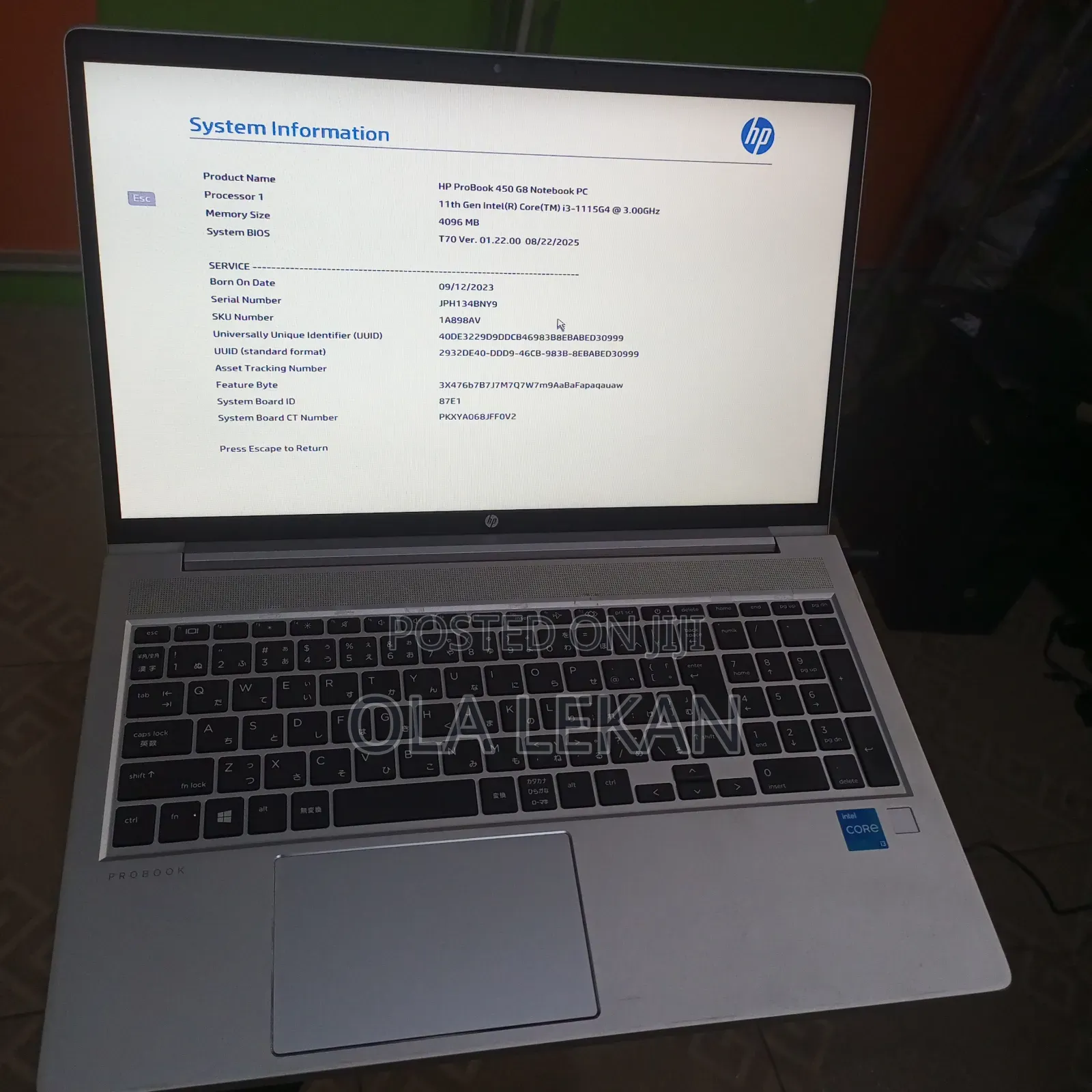Laptop HP ProBook 450 G8 16GB Intel Core i3 HDD+SSD 256GB