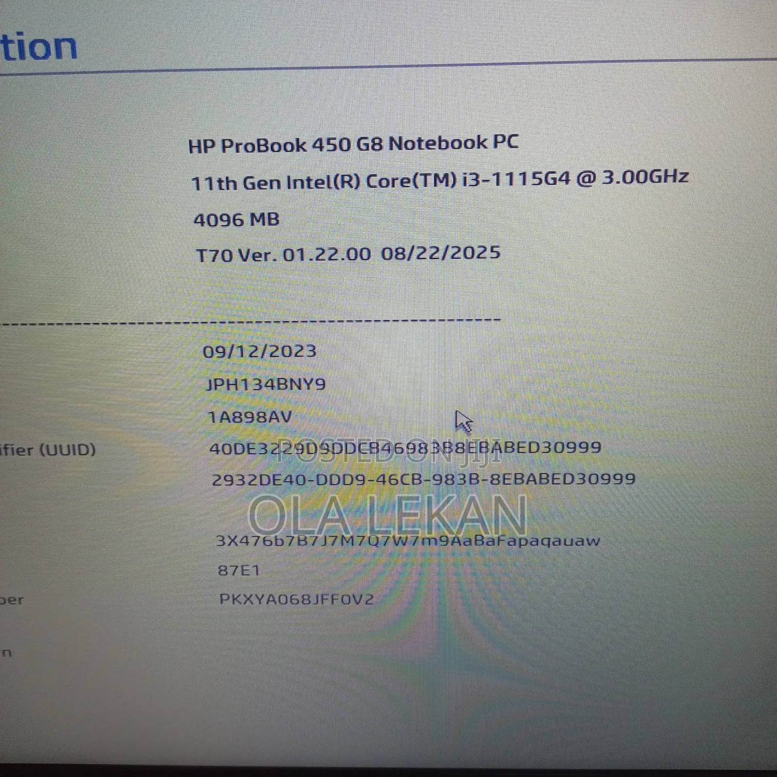 Laptop HP ProBook 450 G8 16GB Intel Core i3 HDD+SSD 256GB