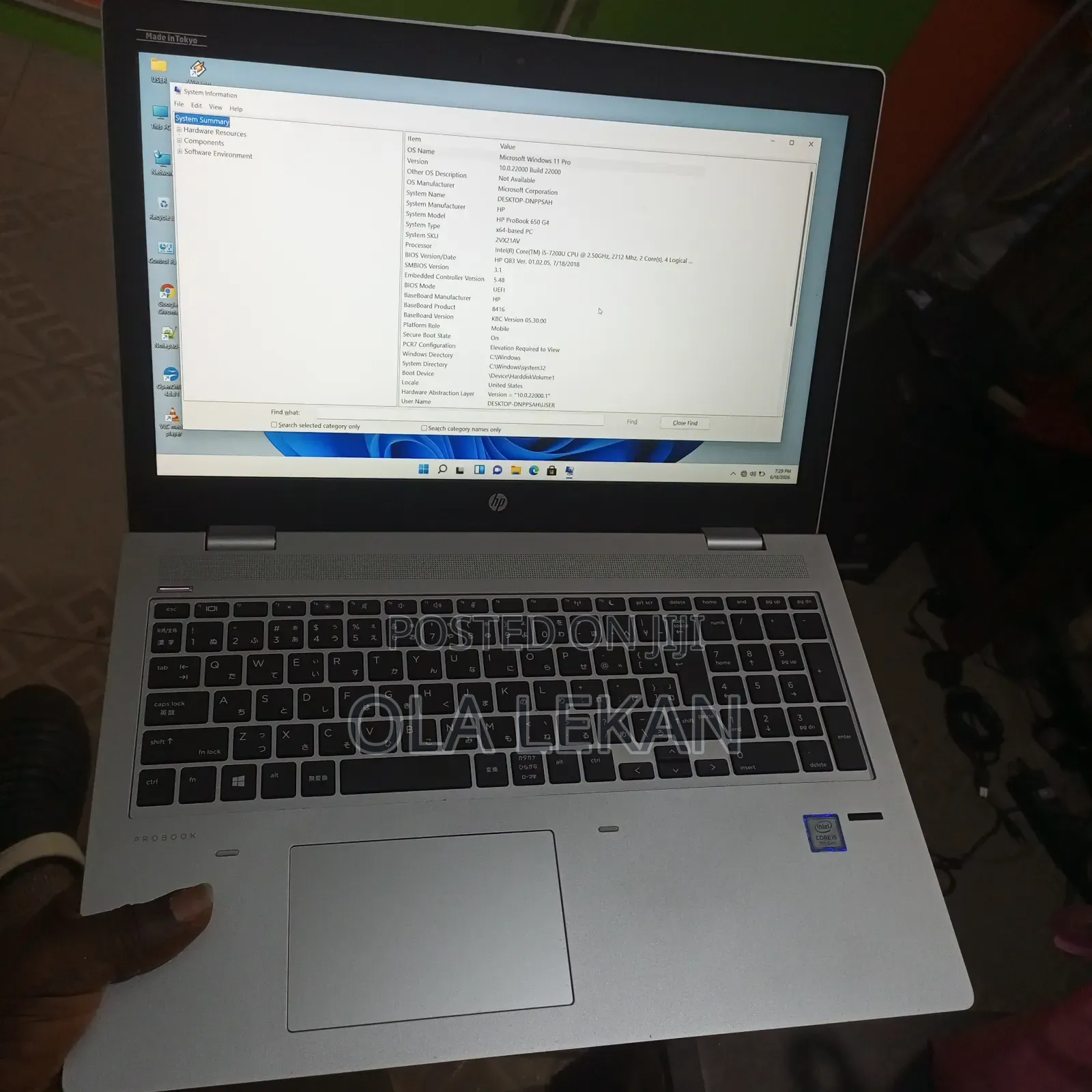 Laptop HP ProBook 650 G4 8GB Intel Core i5 SSD 256GB