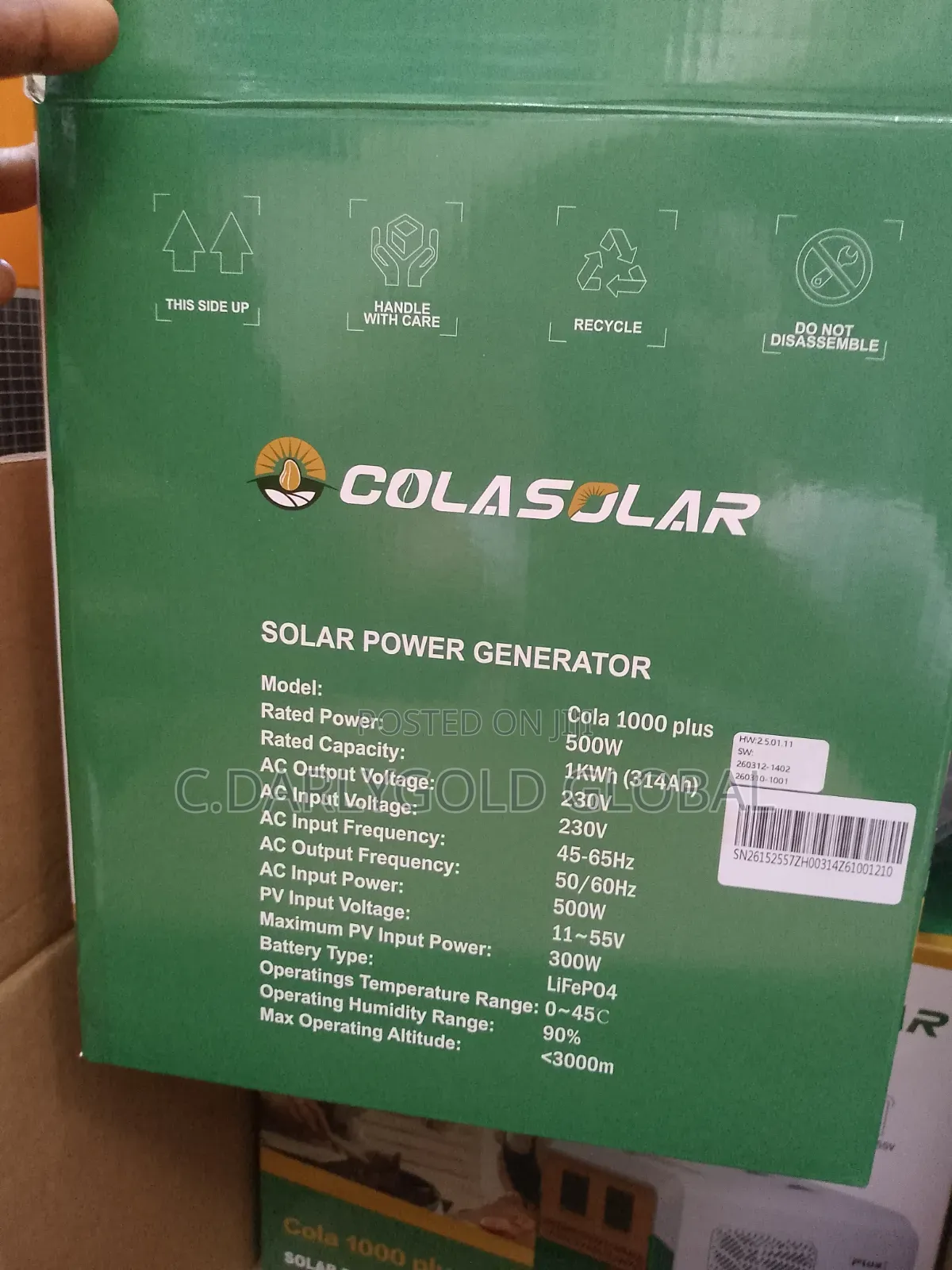 Cola Solar 1000w Plus and 500w Output Inverter