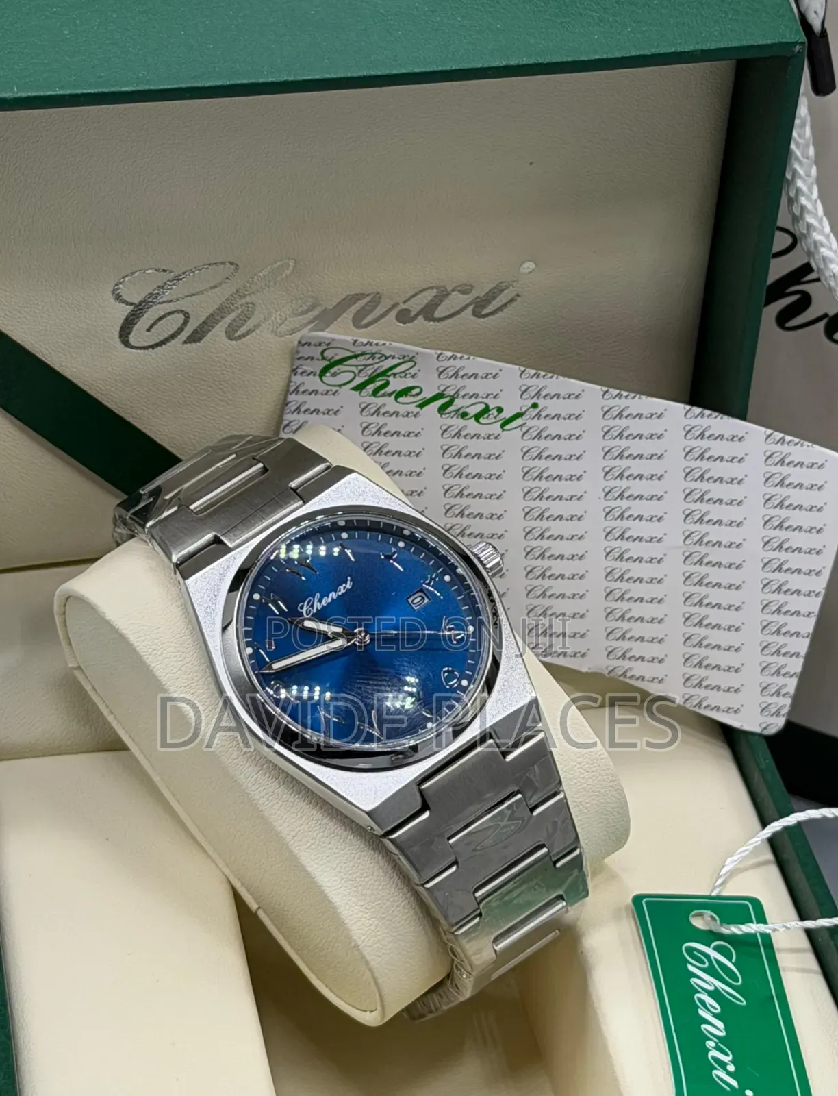 Chenxi Stainless Steel Chain Watch, With Date, Strong Luminous Sapphir