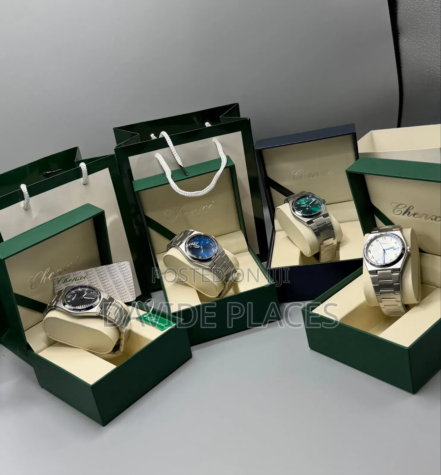 Chenxi Stainless Steel Chain Watch, With Date, Strong Luminous Sapphir