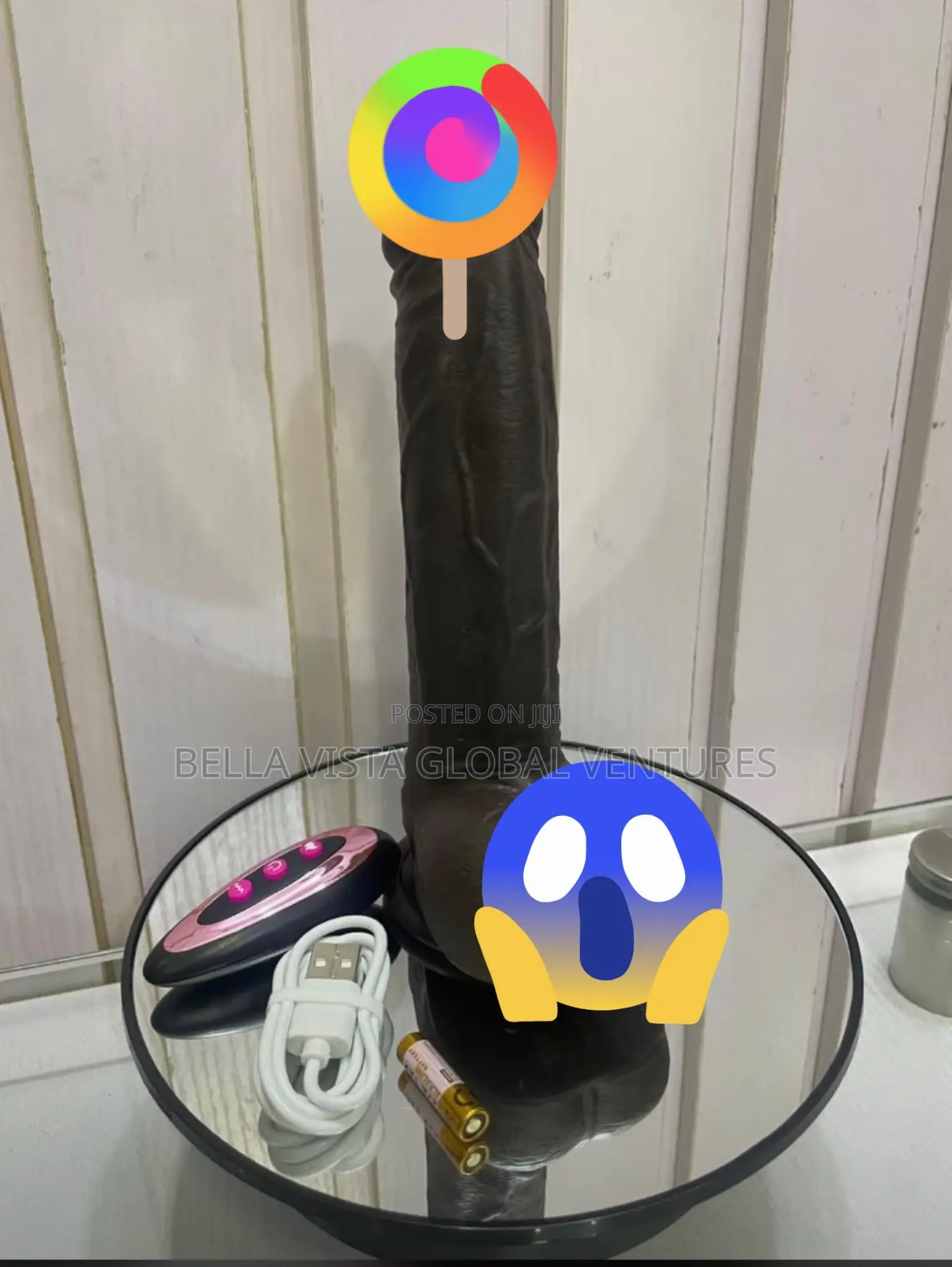 Premium Black Thrusting Dildo With Balls Wireless Remote Control