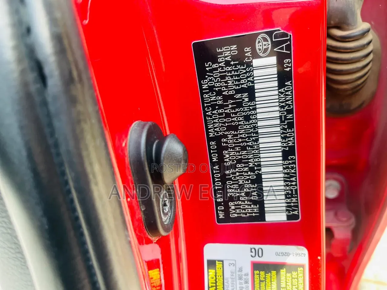 Toyota Corolla 2015 Red