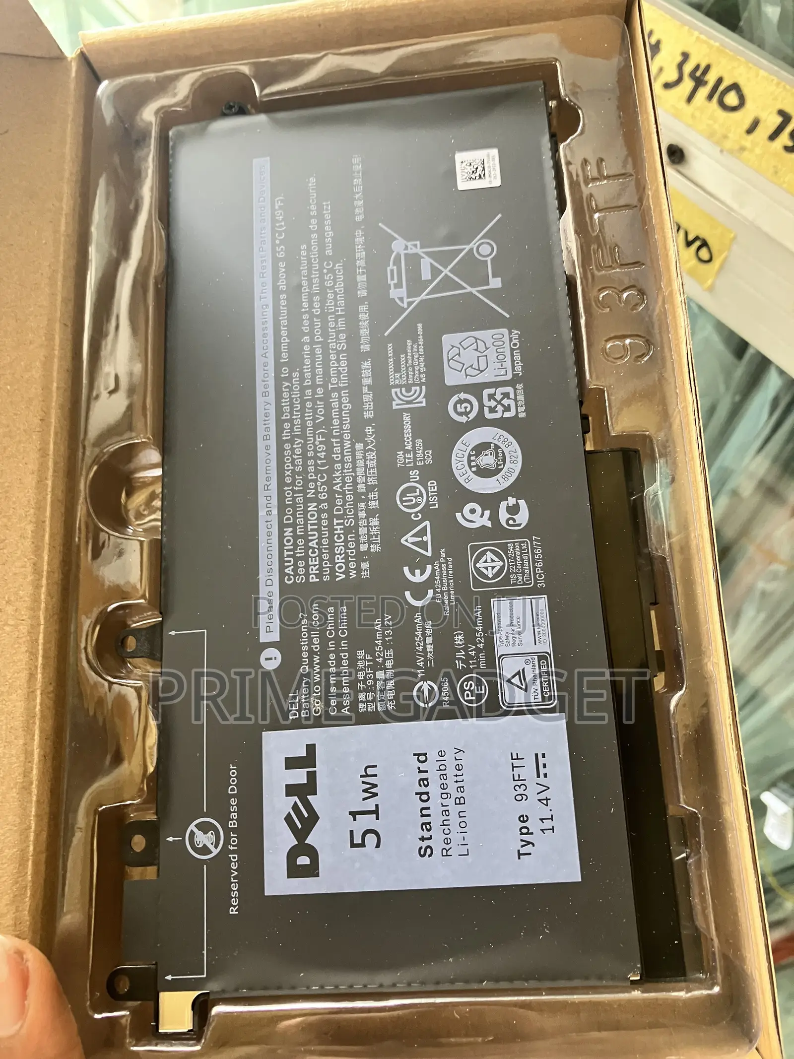 3dddg 93ftf for Dell Latitude 5280 5290 5480 5490 5495 5580 5590