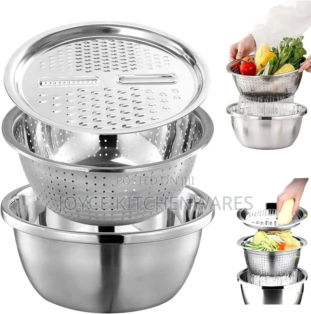 Stainless Steel Grater Basin Set