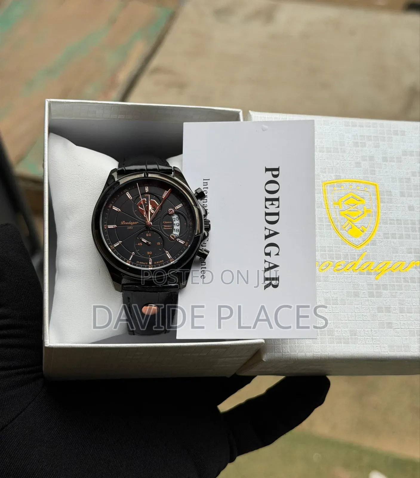 *Poedagar Leather* _Chronograph_ Waterproofs With Sapphire Glass _Co