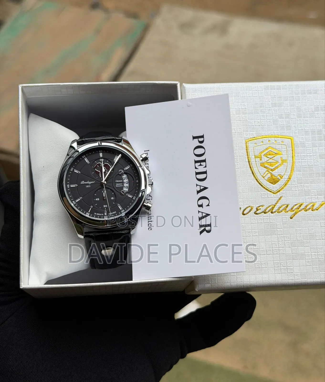 *Poedagar Leather* _Chronograph_ Waterproofs With Sapphire Glass _Co