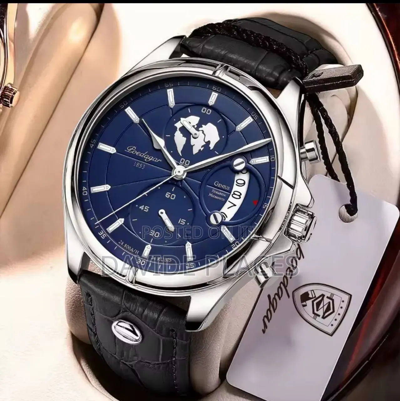 *Poedagar Leather* _Chronograph_ Waterproofs With Sapphire Glass _Co