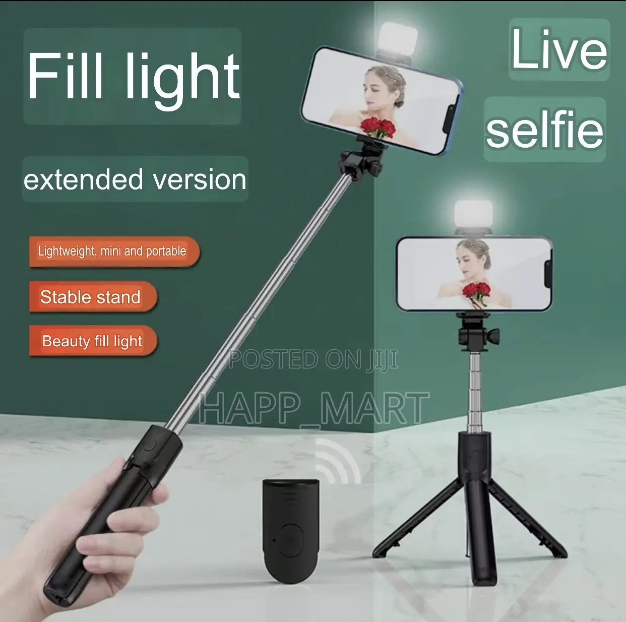 Selfie Stick With Light